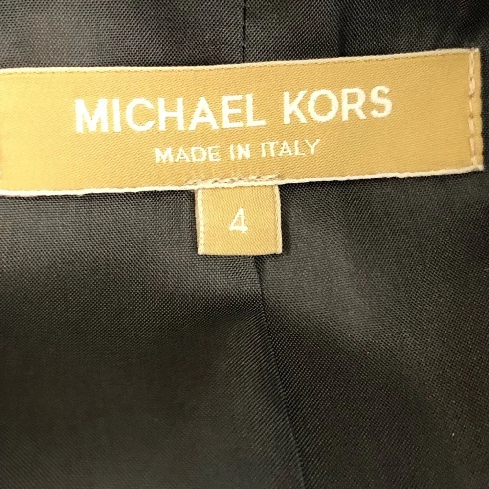 Michael Kors Black and Gray Mixed media Open closure Jacket